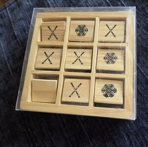 Winter Ski Lodge Wooden Tic-Tac-Toe